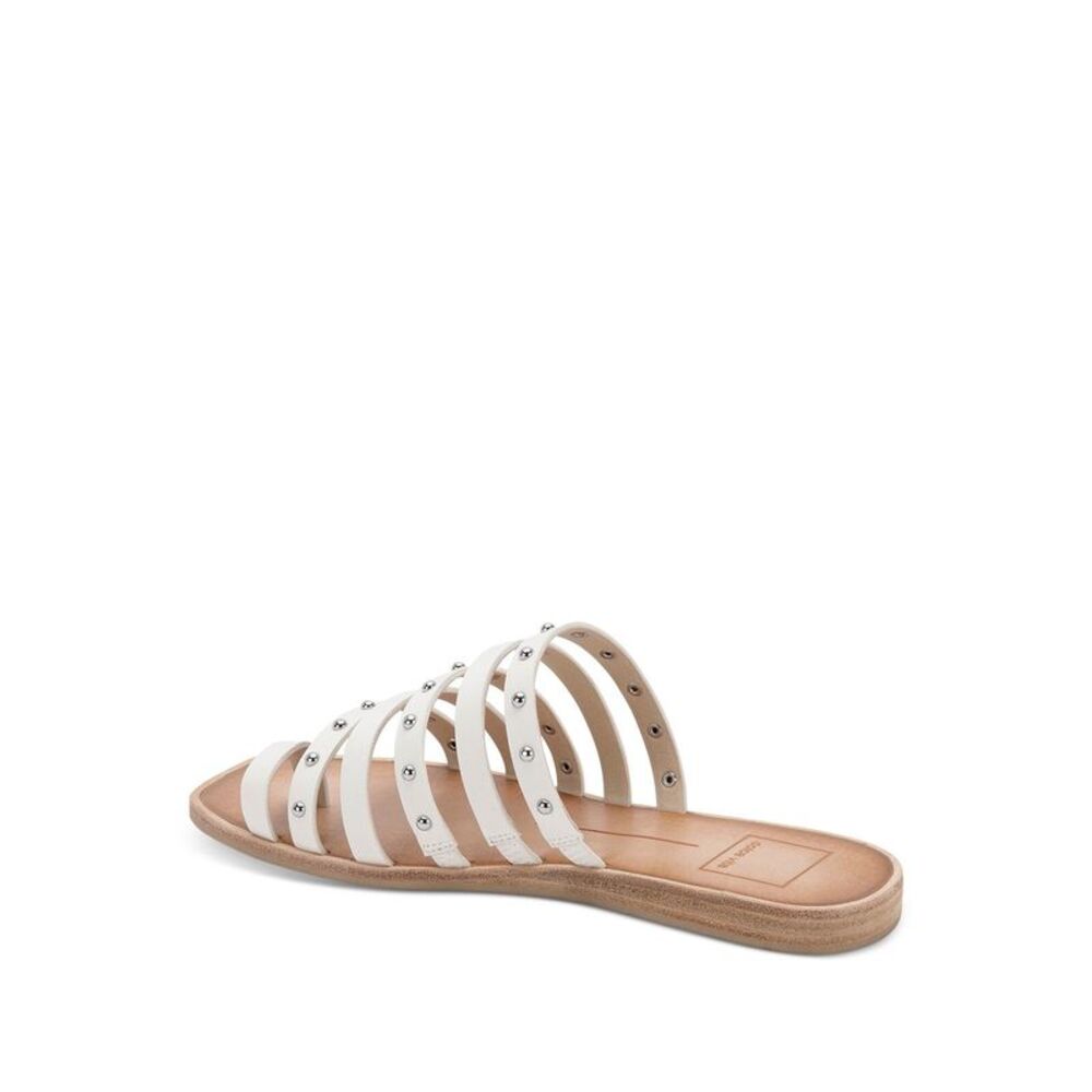 DOLCE VITA Womens White Kaylee Square Toe Wedge Slip On Slide Sandals 7.5 - Picture 3 of 4